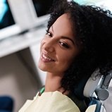 Woman in dental exam chair