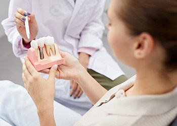 Patient visiting her dentist for consultation